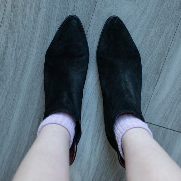 FRAU Women’s Suede Chelsea Boots Black Slip-On Classic Ankle Boots US 8 - Picture 7 of 9